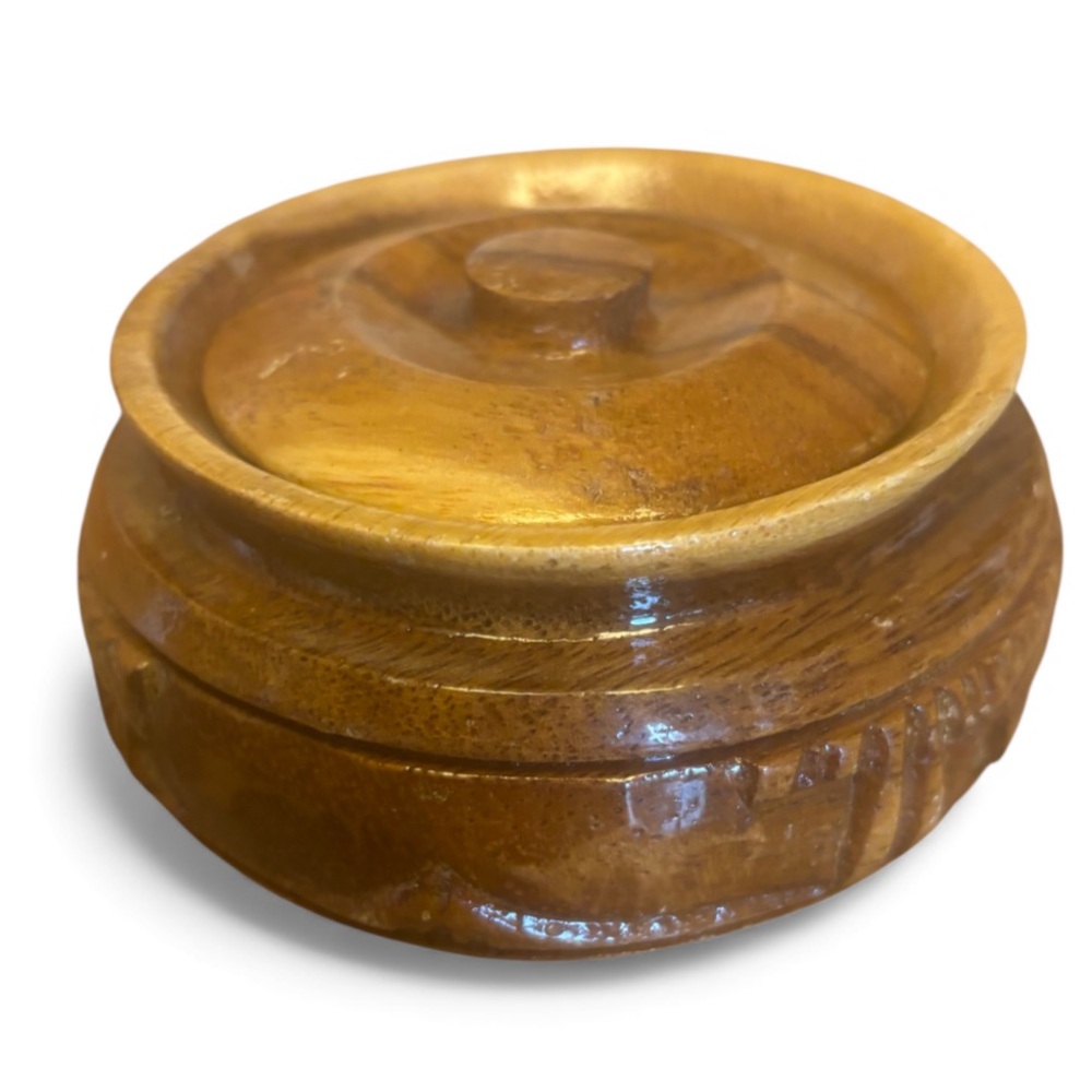 Hand Carved Wooden Trinket Box from Hawaii